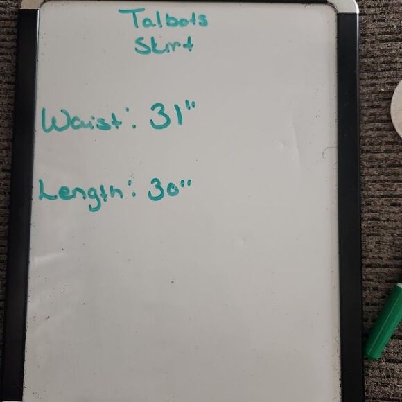 Talbots Stripe Button Front Pleated Midi A-Line Skirt in Blue White Size 8 - Picture 9 of 9